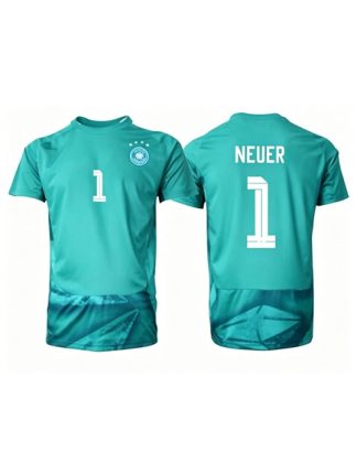 Kupiti Poceni Nogometni dres Nemčija SP 2026 Manuel Neuer #1 Vratar Domači Kratek rokav