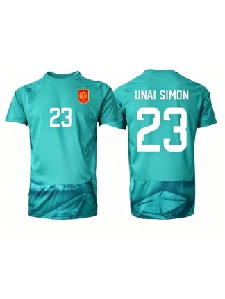 Poceni Nogometni dres Španija SP 2026 Unai Simon #23 Vratar Gostujoči Kratek rokav