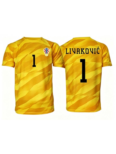Najcenejši Vratar dresi Hrvaška SP 2026 Dominik Livakovic #1 Domači rumena