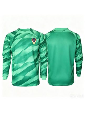 Najcenejši Vratarski dres Hrvaška SP 2026 Gostujoči zelena Dolgi rokav
