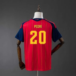 Poceni nogometni dres Španija SP 2026 Domači Pedri #20– izdaja prvakov