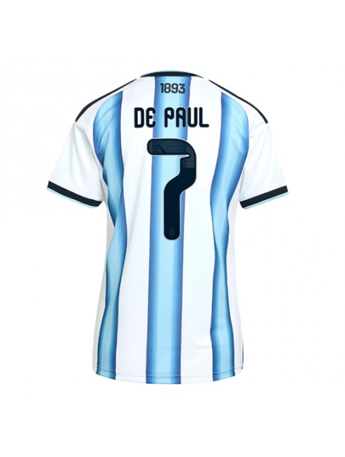 Najcenejši Nogometni dres Argentina SP 2026 Rodrigo De Paul #7 Domači Ženski