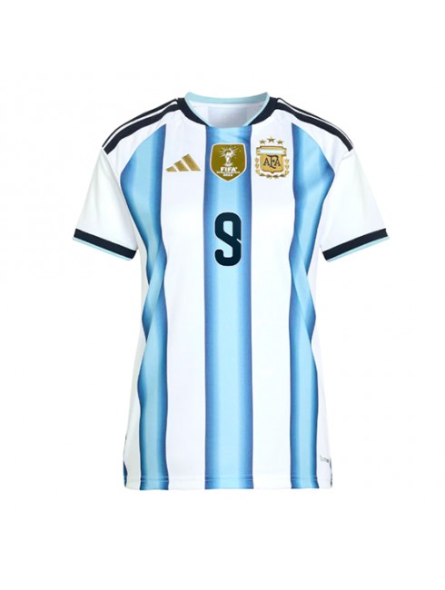 Najcenejši Nogometni dres Argentina SP 2026 Julian Alvarez #9 Domači Ženski -1