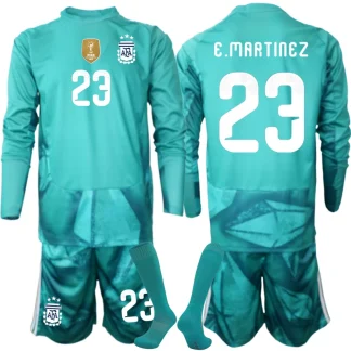 Najcenejši Otroški Vratarski dres kompleti Argentina SP 2026 Dolgi rokav (+ hlače) Emiliano Martinez #23