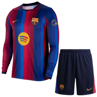 Nogometni dres za otroke FC Barcelona 2026-27 Domači Dolgi Rokav + Kratke hlače