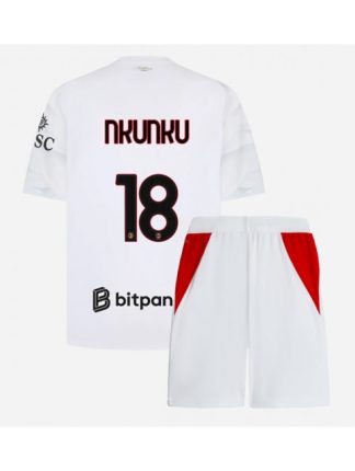 Poceni Otroški Nogometni dres kompleti AC Milan Christopher Nkunku #18 Gostujoči 2026-27