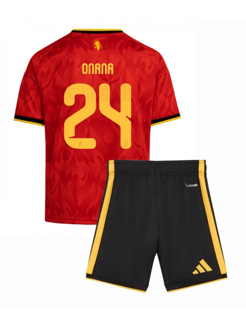 Poceni Otroški Nogometni dres kompleti Belgija SP 2026 Amadou Onana #24 Domači