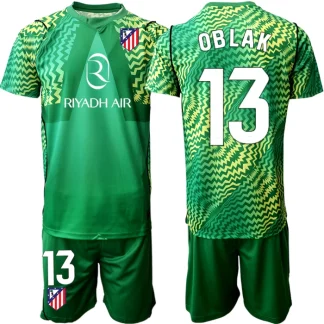 Otroški Vratarski dres kompleti Atletico Madrid 2026-27 zelena Jan Oblak 13