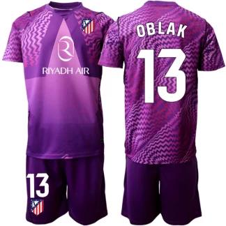 Najcenejši Otroški Vratarski dres kompleti Atletico Madrid Jan Oblak 13 vijolična 2026-27