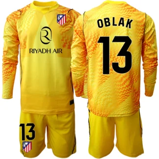 Otroški Nogometni dresi kompleti Atletico Madrid 2026-27 Jan Oblak 13 Vratarski rumena