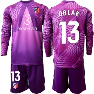 Otroški Nogometni dresi kompleti Atletico Madrid 2026-27 Vratarski vijolična Jan Oblak 13