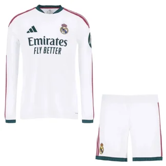 Najcenejši Otroški nogometni dres Real Madrid Domači 2026/27 Dolgi Rokav + Kratke hlače