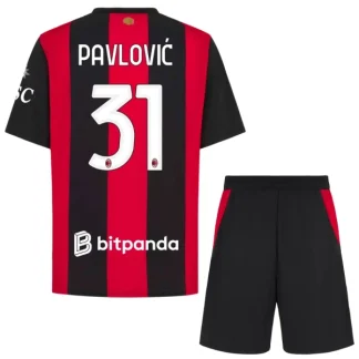 Najcenejši Otroški nogometni dres kompleti AC Milan Domači 2026/27 Strahinja Pavlovic 31
