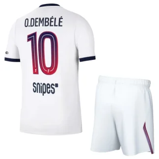 Otroški nogometni dres kompleti Paris Saint-Germain PSG Ousmane Dembélé #10 Gostujoči 2026/27