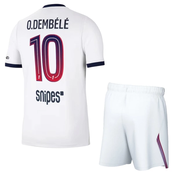 Otroški nogometni dres kompleti Paris Saint-Germain PSG Ousmane Dembélé #10 Gostujoči 2026/27