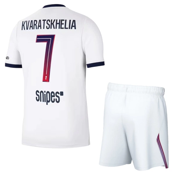 Otroški nogometni dres kompleti Paris Saint-Germain PSG Gostujoči 2026/27 Kvaratskhelia 7