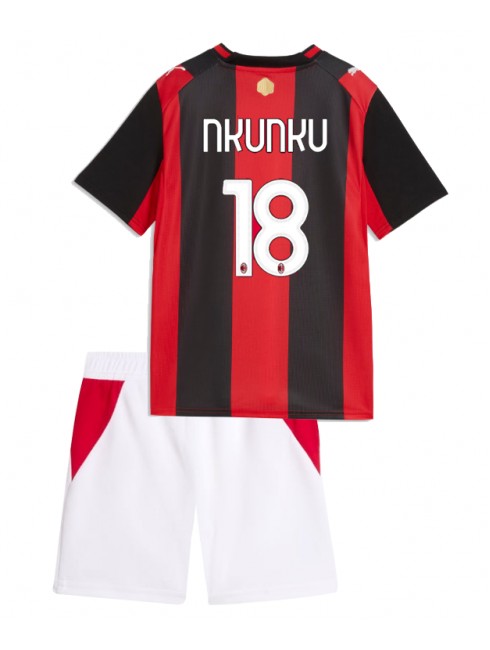 Poceni Otroški Nogometni dres kompleti AC Milan Christopher Nkunku #18 Domači 2026-27