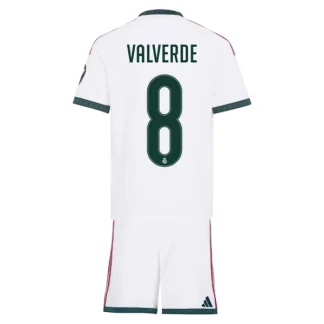 Najcenejši Otroški Nogometni dres Real Madrid Domači 2026-27 Federico Valverde #8 bela