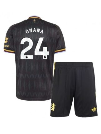 Najcenejši Otroški Nogometni dres kompleti Aston Villa Amadou Onana #24 Gostujoči 2026-27
