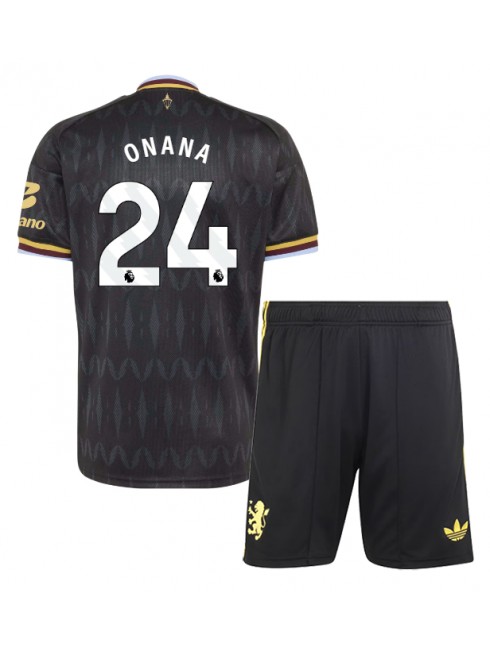 Najcenejši Otroški Nogometni dres kompleti Aston Villa Amadou Onana #24 Gostujoči 2026-27