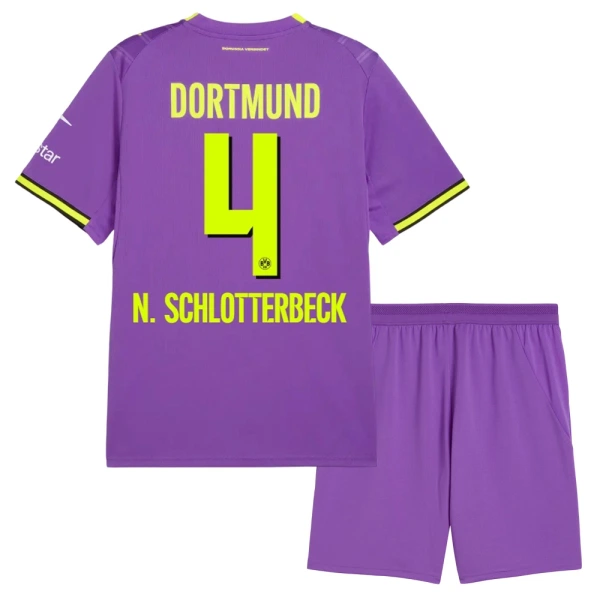 Najcenejši Otroški dres BVB Borussia Dortmund Tretji 2026-27 tisk N. Schlotterbeck 4