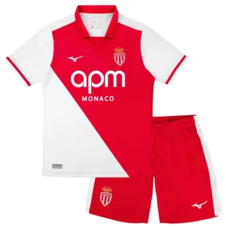 Poceni Otroški nogometni dres kompleti AS Monaco Domači 2026-27 rdeča in bela