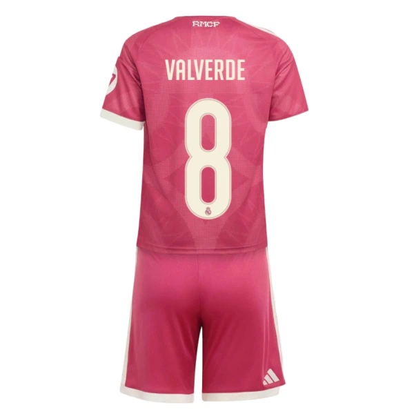 Najcenejši otroški dres kompleti Real Madrid Tretji 2026-27 Roza Federico Valverde #8